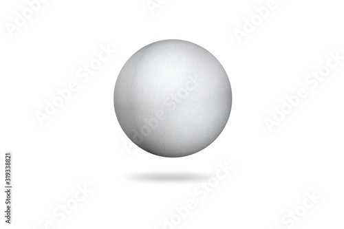 3D white ball metallic isolated on white background