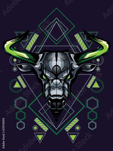 taurus zodiac symbol in saced geometry
