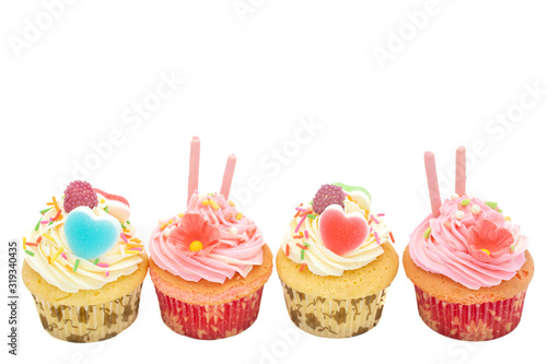 Cup Cake isolated on white background.