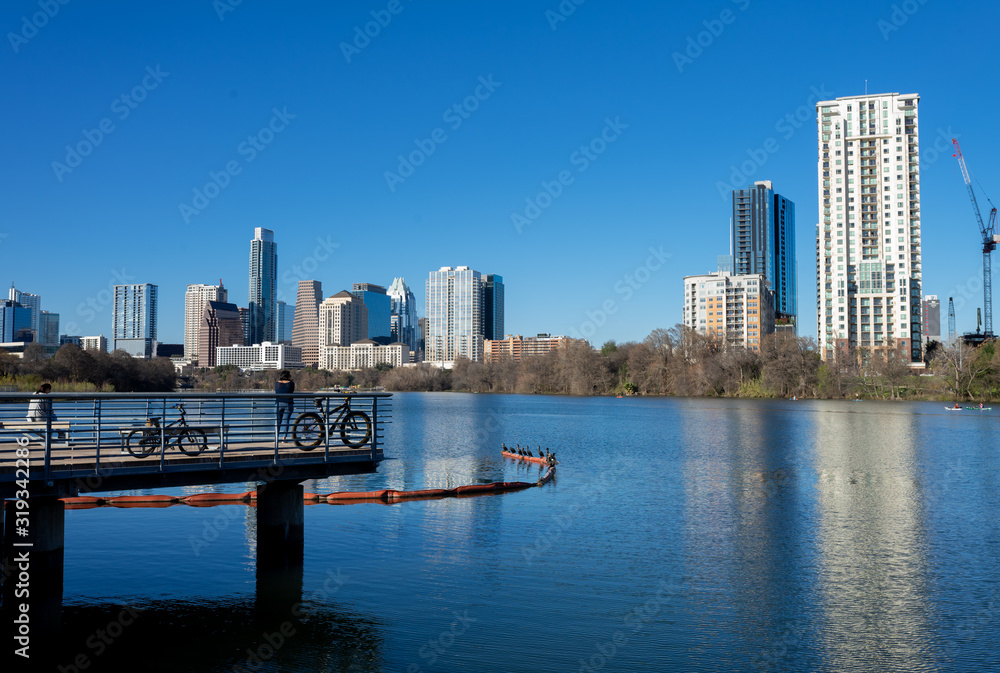 view of skyline over Ladybird Lake view of skyline over Ladybird Lake