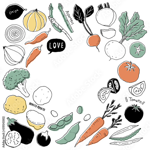 Sketch of the vegetables collection