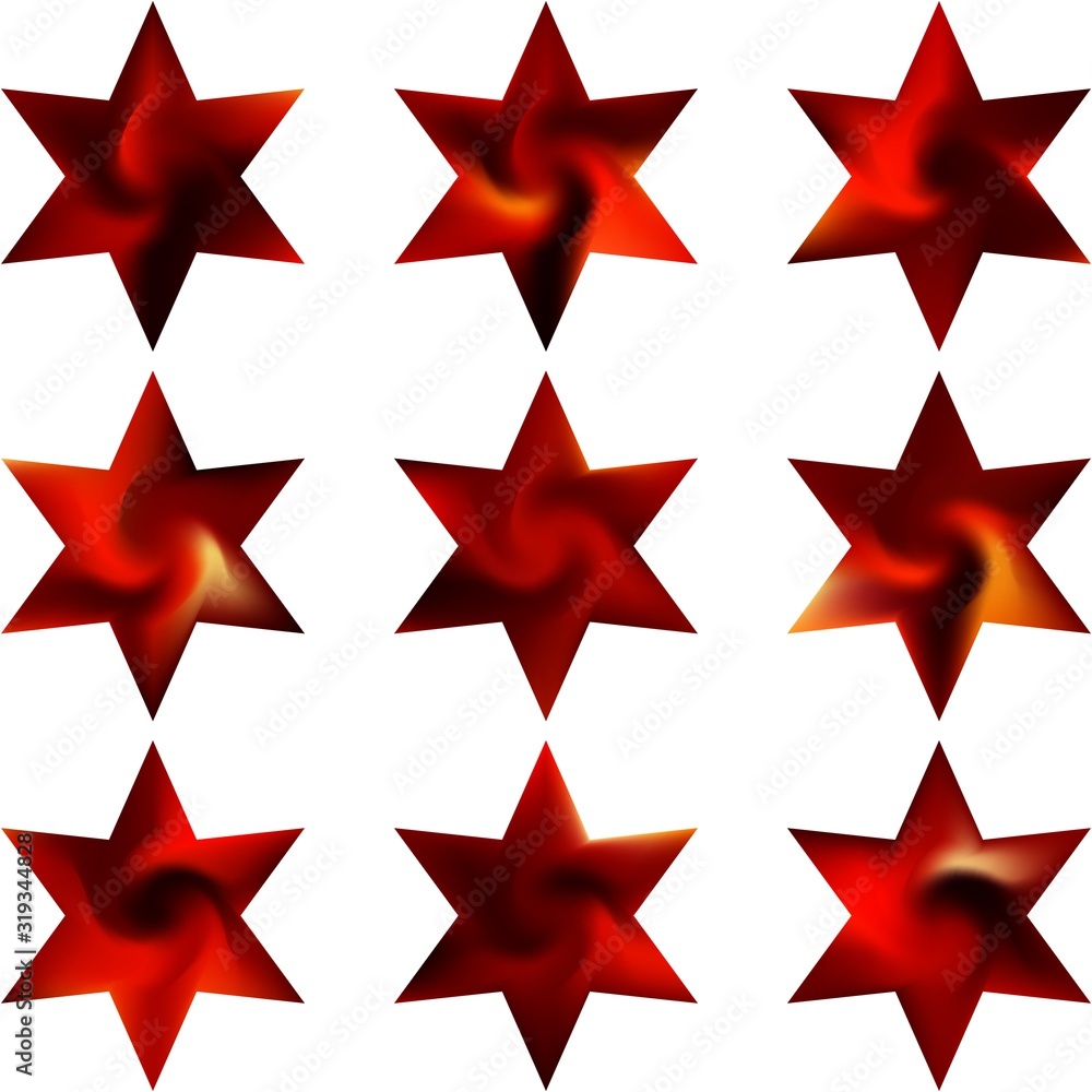 Fototapeta premium Collection of hexagram colored backgrounds.