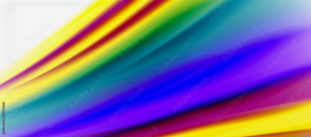 Wave lines abstract background, smooth silk design with rainbow style colors. Liquid fluid color waves. Vector Illustration Wave lines abstract background, smooth silk design with rainbow style colors. Liquid fluid color waves. Vector Illustration