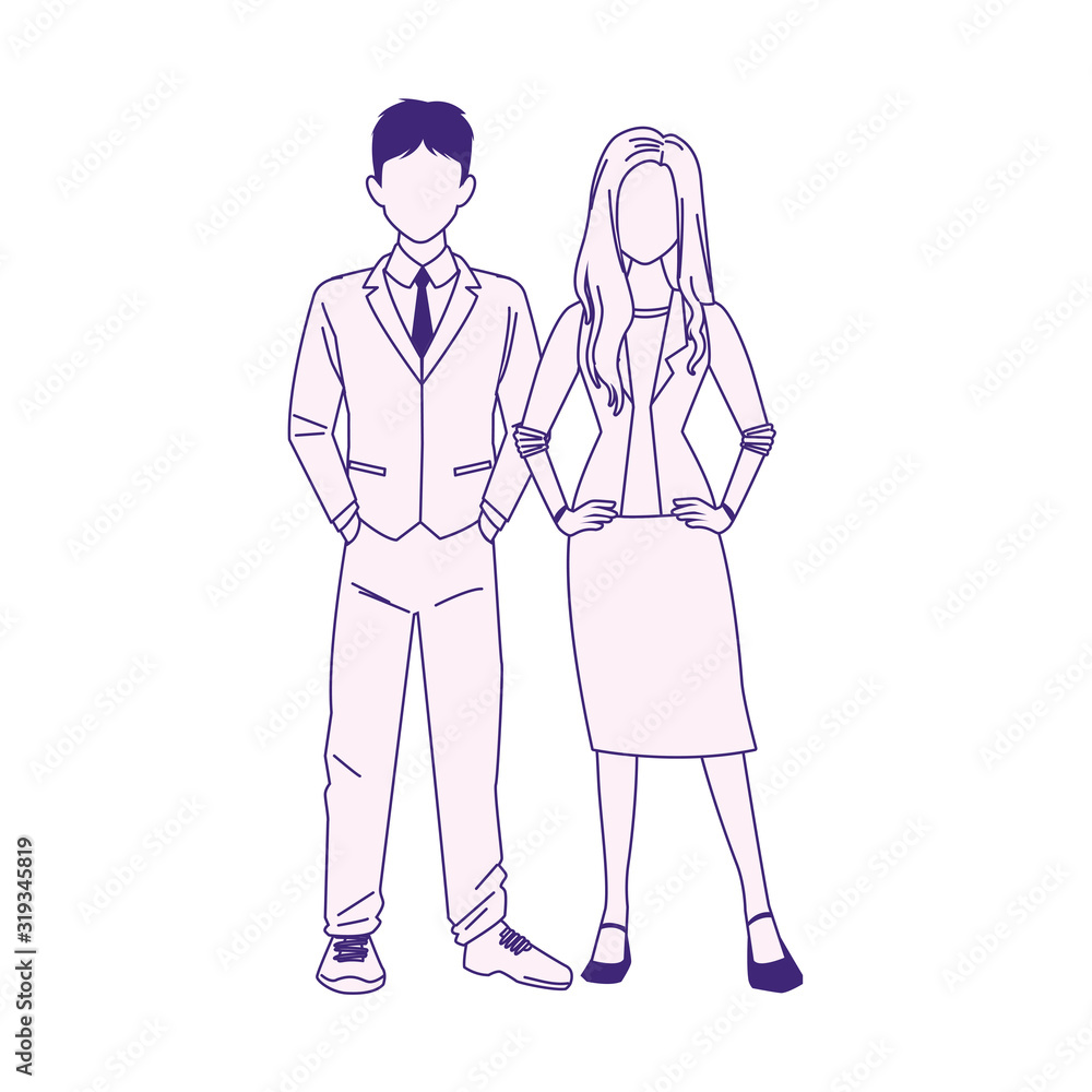 cartoon businessman and businesswoman standing cartoon businessman and businesswoman standing