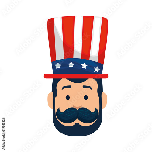 Isolated usa president man with hat vector design