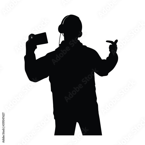 Gamer silhouette vector