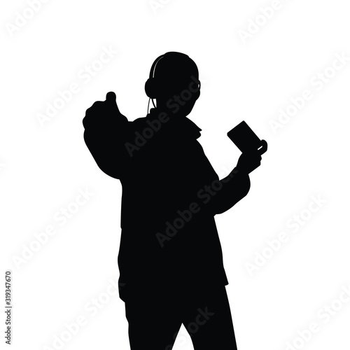 Gamer silhouette vector