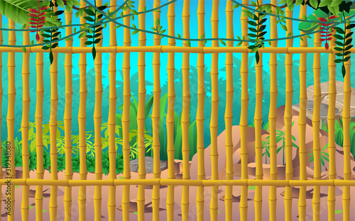 bamboo wall in the jungle	