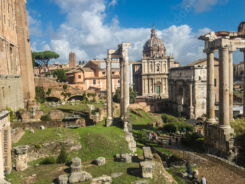 View of the Roman Forum from the Capitoline Hill. Rome, Italy