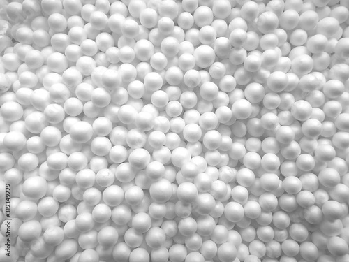 Background of white circle styrofoam ball pattern texture foam surface abstract background © Retouch man
