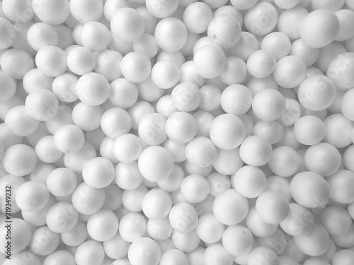Background of white circle styrofoam ball pattern texture foam surface abstract background © Retouch man