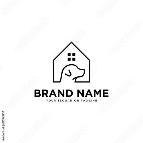 dog and home logo design vector