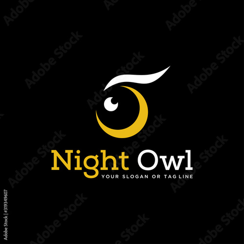 abstract logo owl nigh vector photo