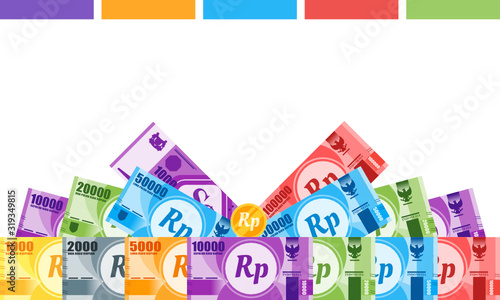 Annual Bonus Gift with Indonesian Rupiah Banknotes money vector template, good for landing page, infographic, web, social media post or other digital & print usage. Indonesia payment & finance element