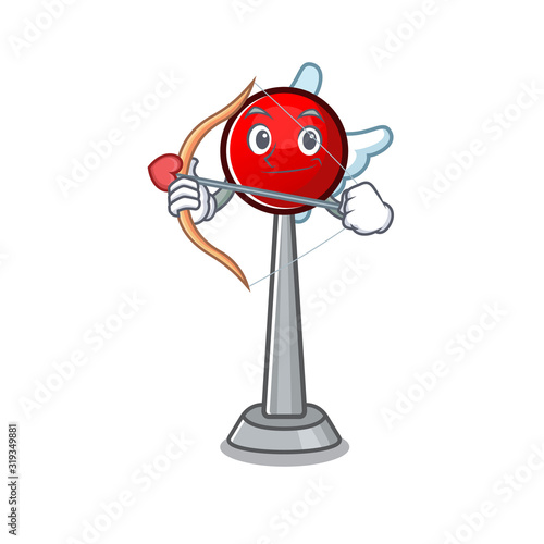 Romantic antenna Cupid cartoon character with arrow and wings