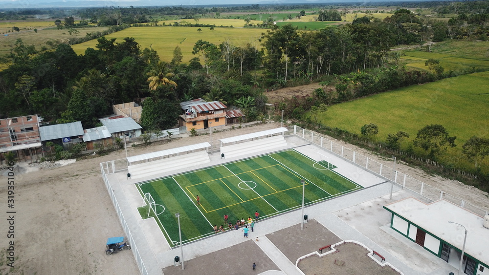 Cancha de fútbol soccer en Nuevo Cajamarca - Perú.