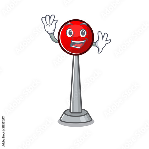 Waving friendly antenna with cartoon character design