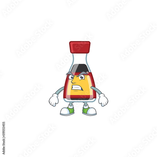 cartoon character of say asian sauce with angry face
