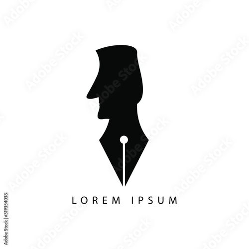 pen and signature logo vector illustration. pen symbol icon