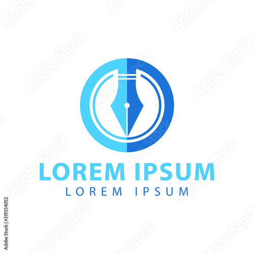 pen and signature logo vector illustration. pen symbol icon
