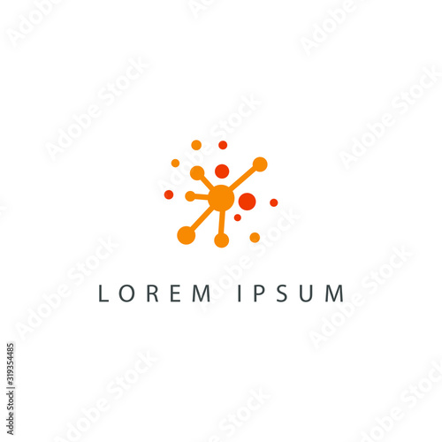 Molecule symbol illustration. connection logo vector design template