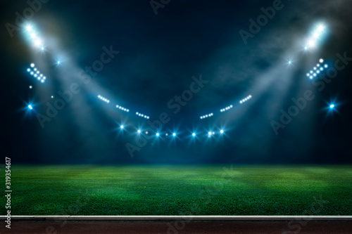 lights at night and stadium 3D rendering. photo