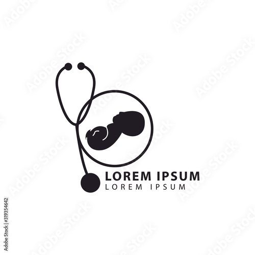 pediatric clinic logo vector illustration. pediatric symbol icon