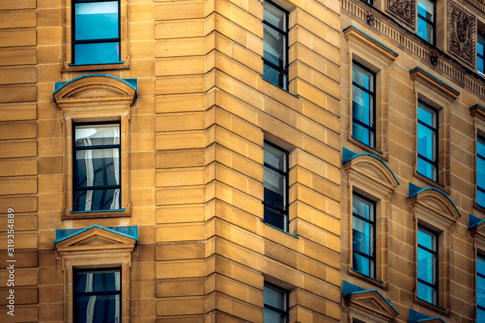 Obraz premium Commercial building close up; Wellington Office Building.