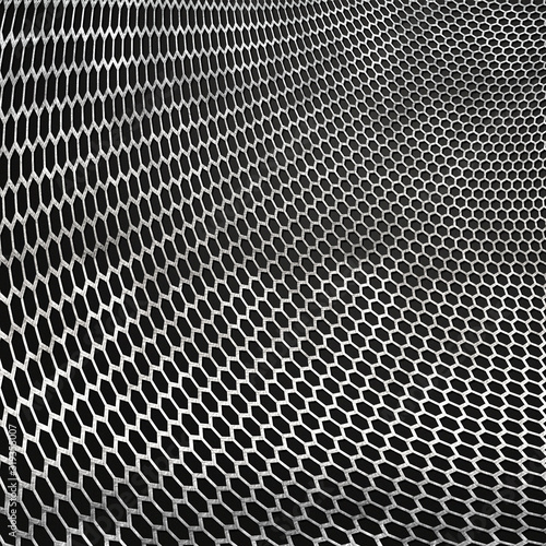 Rhombus wire pattern black metal background