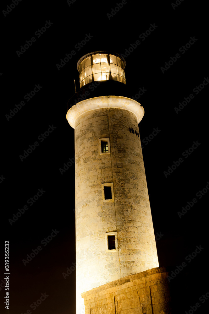El Morro lighthouse at night. Havana, Cuba