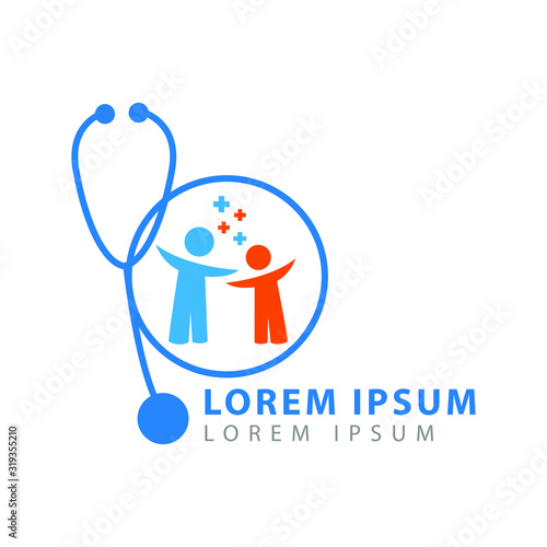 pediatric clinic logo vector illustration. pediatric symbol icon