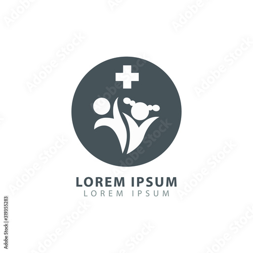 pediatric clinic logo vector illustration. pediatric symbol icon