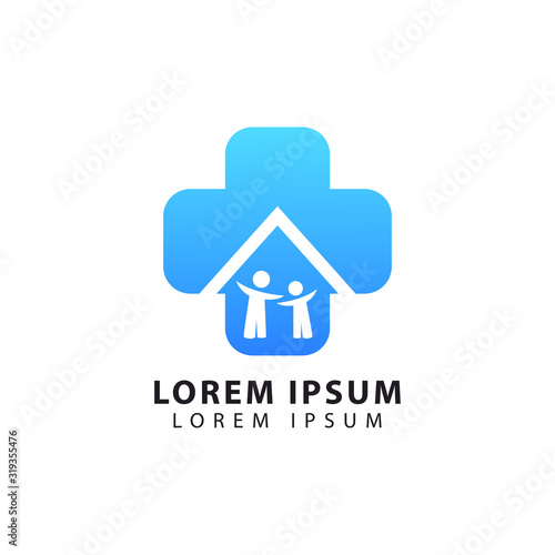 pediatric clinic logo vector illustration. pediatric symbol icon
