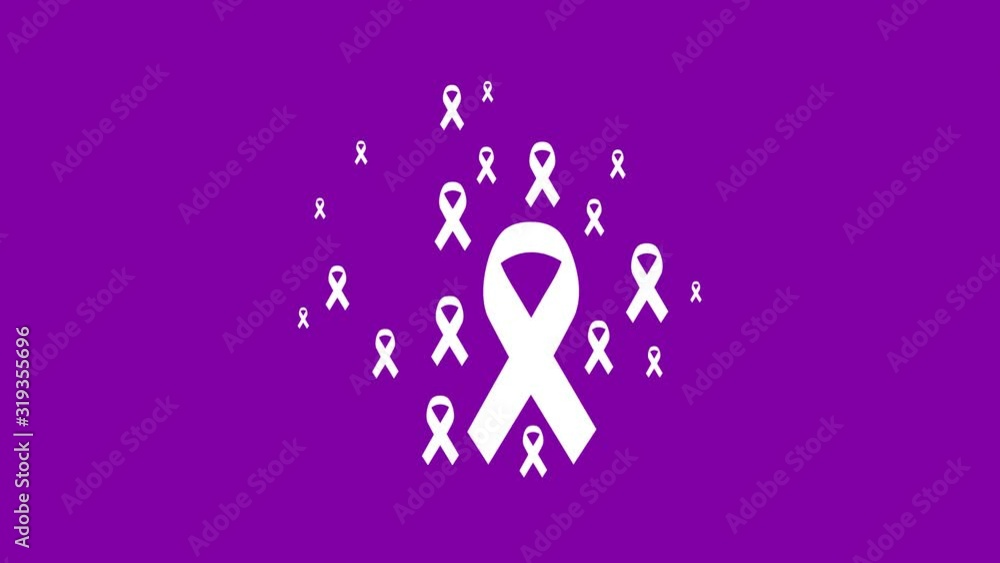 World Cancer Day - February 4th banner on white background with ribbon and lavender color background. motion design, Video animation. Moving illustration World Cancer Day - February 4th banner on white background with ribbon and lavender color background. motion design, Video animation. Moving illustration