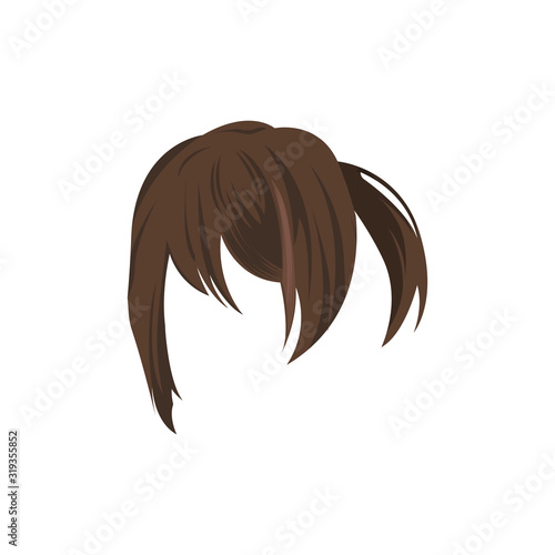 manga female hair style vector illustration. anime girl hair illustration design template