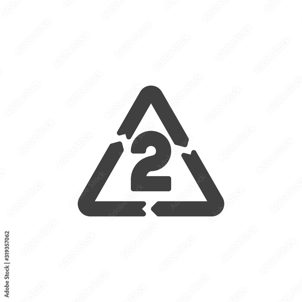 HDPE 2, industrial marking plastic vector icon. filled flat sign for mobile concept and web design. High-density Polyethylene glyph icon. Symbol, logo illustration. Vector graphics HDPE 2, industrial marking plastic vector icon. filled flat sign for mobile concept and web design. High-density Polyethylene glyph icon. Symbol, logo illustration. Vector graphics