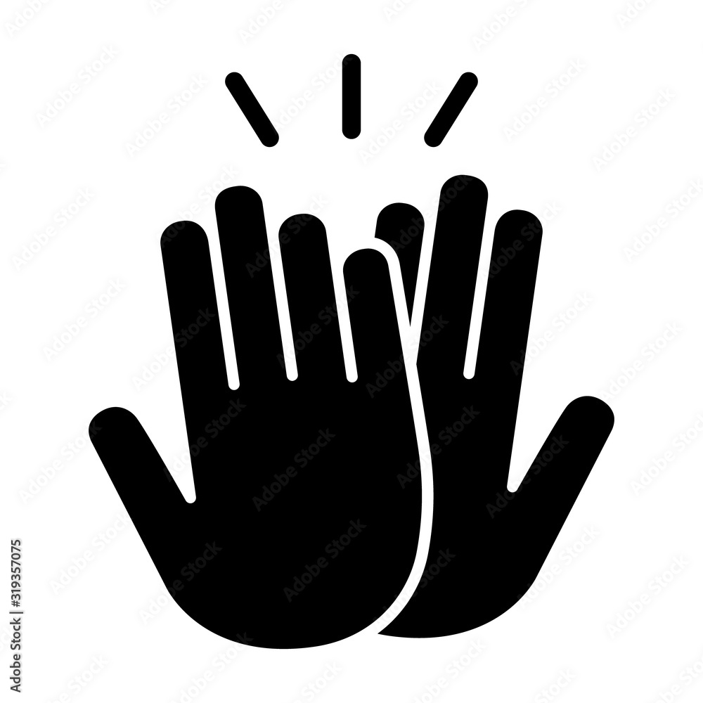 High five or high 5 hand gesture flat vector icon for apps and websites - obrazy, fototapety, plakaty 