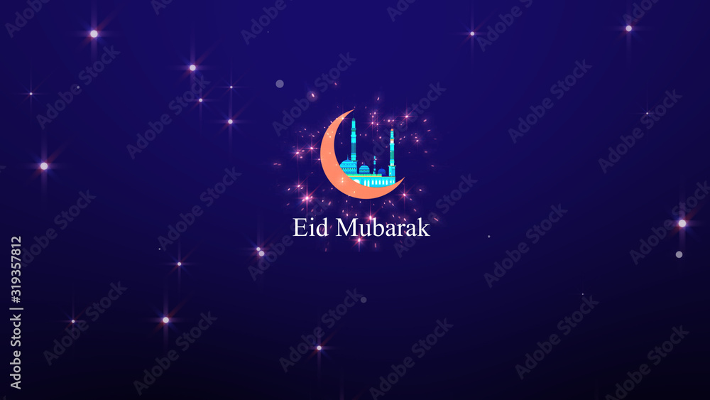Eid Mubarak Abstract moon background image | Eid Mubarak moon image