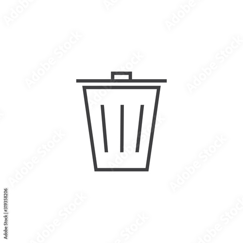 trash can icon vector design with black color