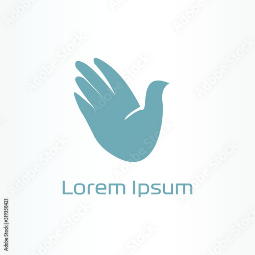 love hand logo vector illustration. hand symbol icon