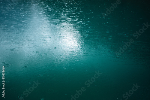 rain drops on the surface o...