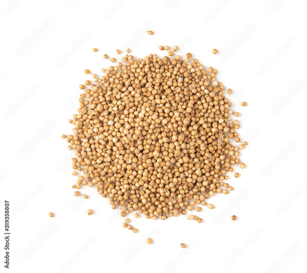 Coriander seeds isolated on white background Coriander seeds isolated on white background