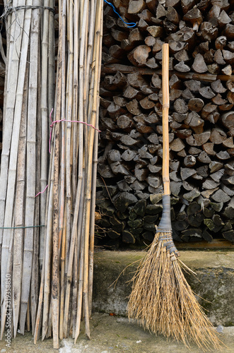 Wallpaper Mural Broom poles and firewood in the street of Shangshe on Fengle lake Huangshan China Torontodigital.ca