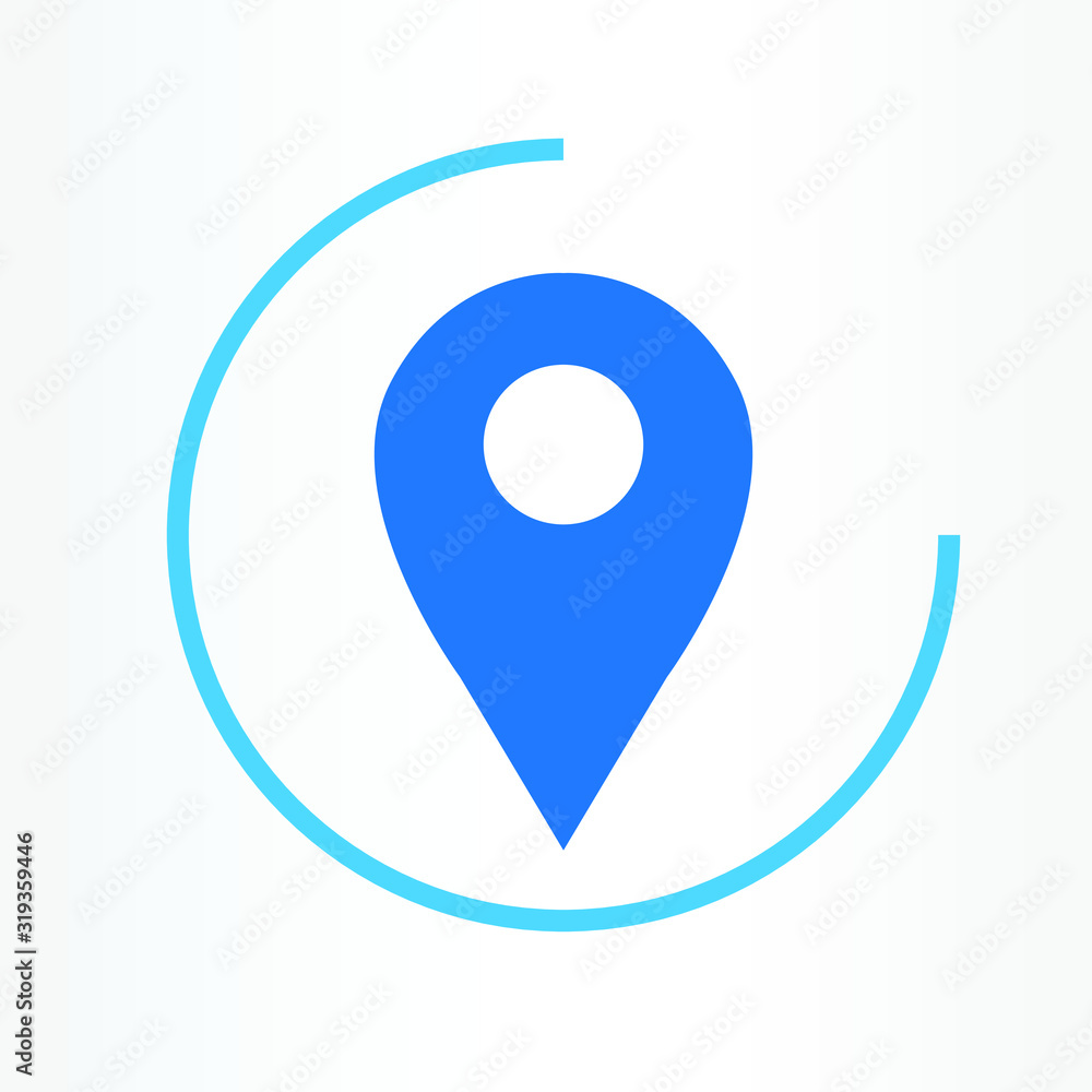 abstract style Map pin sign location icon with blue color abstract style Map pin sign location icon with blue color