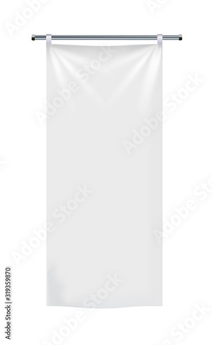 Realistic white advertising textile flags and banners vector . Advertising flag banner and fabric canvas poster for advertising illustration on transparent becgraund.