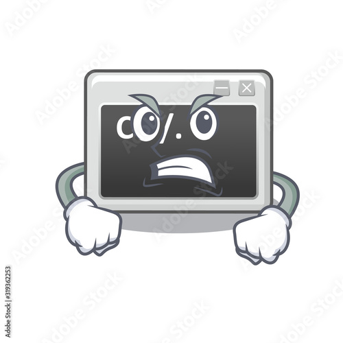 Command window cartoon character design having angry face