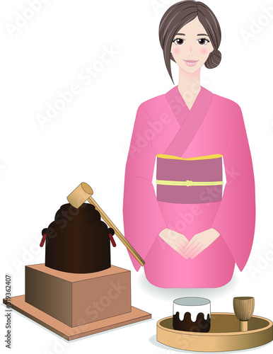 茶道に通う女性