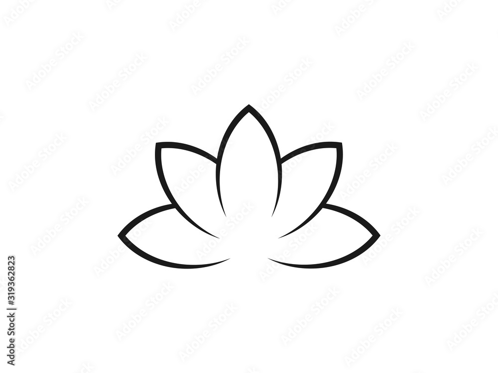 Flower, lotus icon. Vector illustration, flat design.