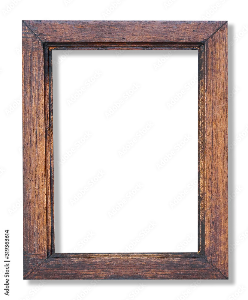Wooden picture frame isolated on white background with clipping path Wooden picture frame isolated on white background with clipping path