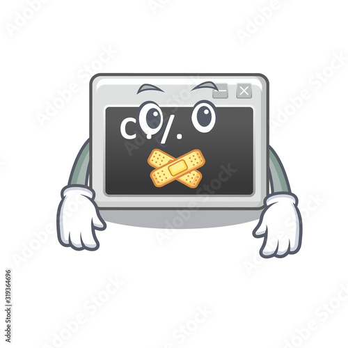a silent gesture of command window mascot cartoon character design